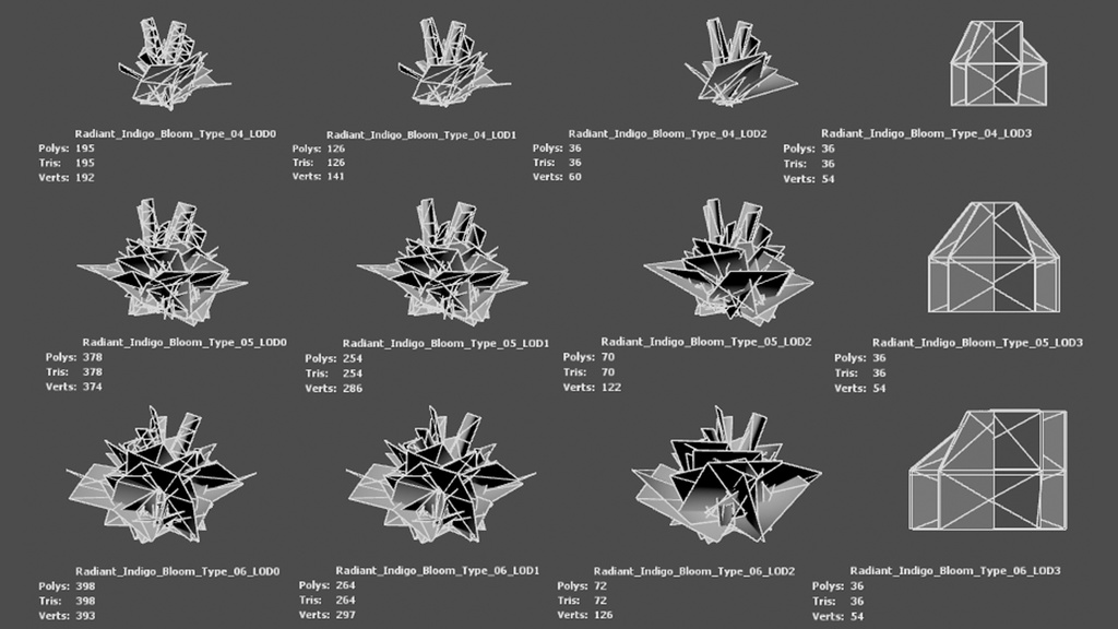 輝くインディゴの花 ラディエント・インディゴ・ブルーム 3Dモデル