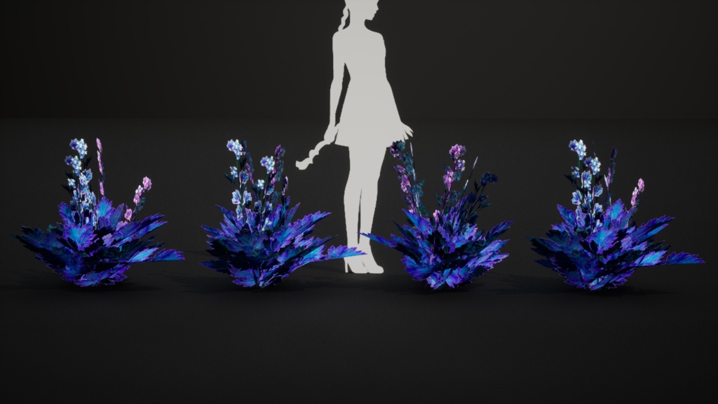 輝くインディゴの花 ラディエント・インディゴ・ブルーム 3Dモデル