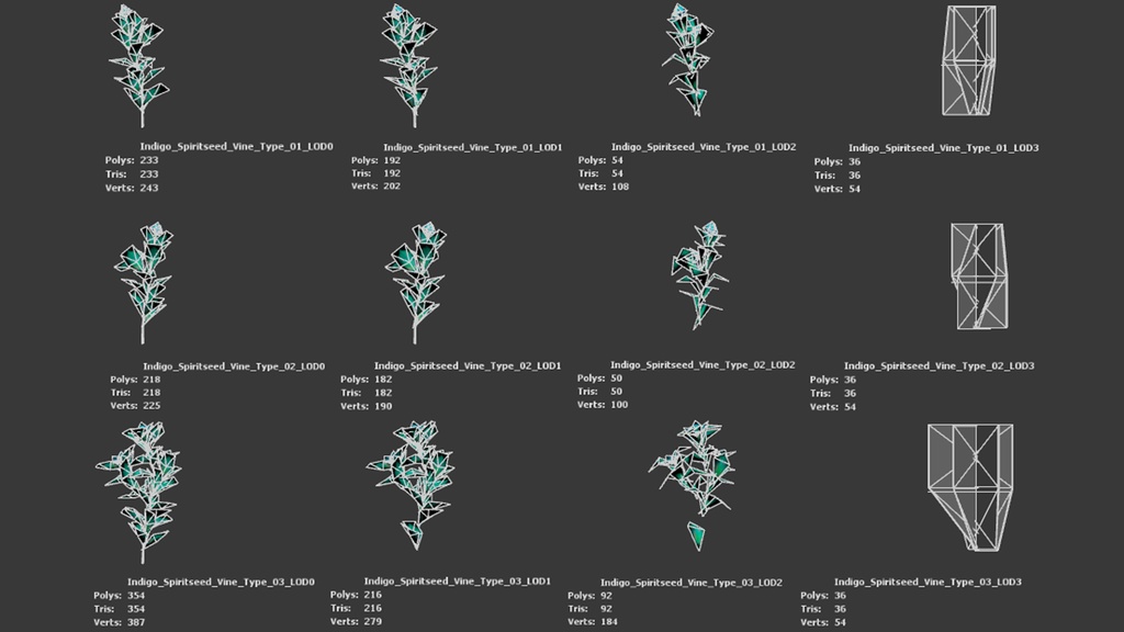 インディゴの精霊種 インディゴ・スピリットシード・ヴァイン 3Dモデル