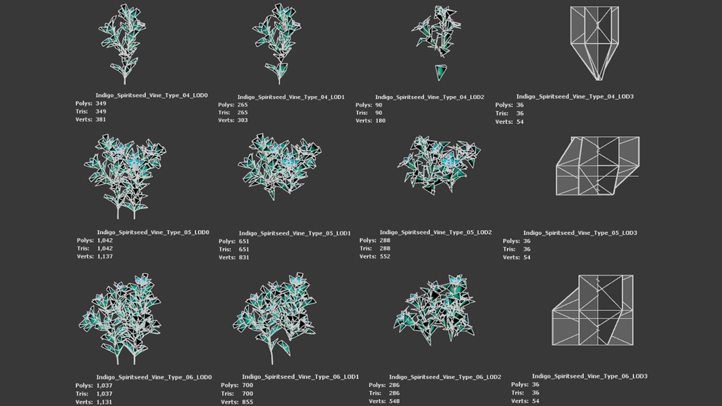インディゴの精霊種 インディゴ・スピリットシード・ヴァイン 3Dモデル