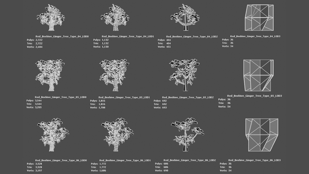 赤い蜂巣生姜の樹 レッド・ビーハイブ・ジンジャー・ツリー 3Dモデル