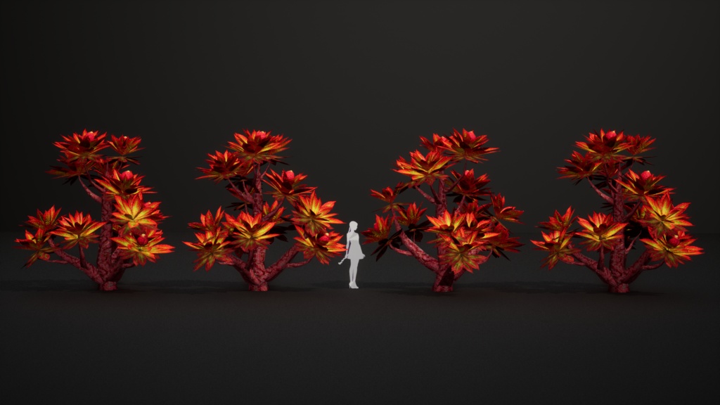 魔法の森の象徴 ジェリルダリー・レッドツリー 3Dモデル