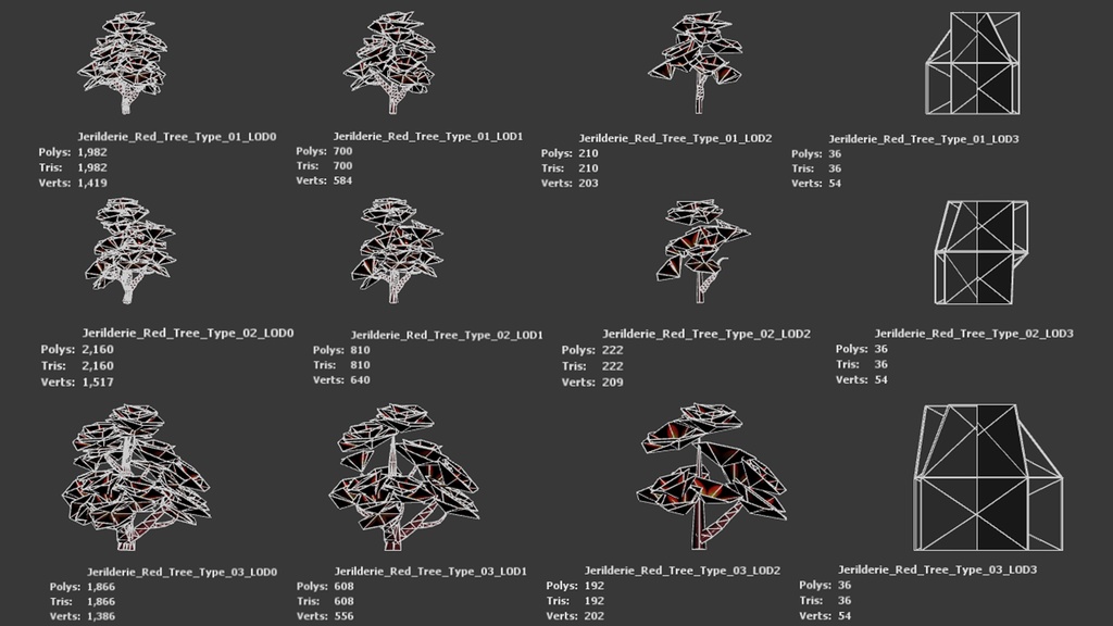 魔法の森の象徴 ジェリルダリー・レッドツリー 3Dモデル