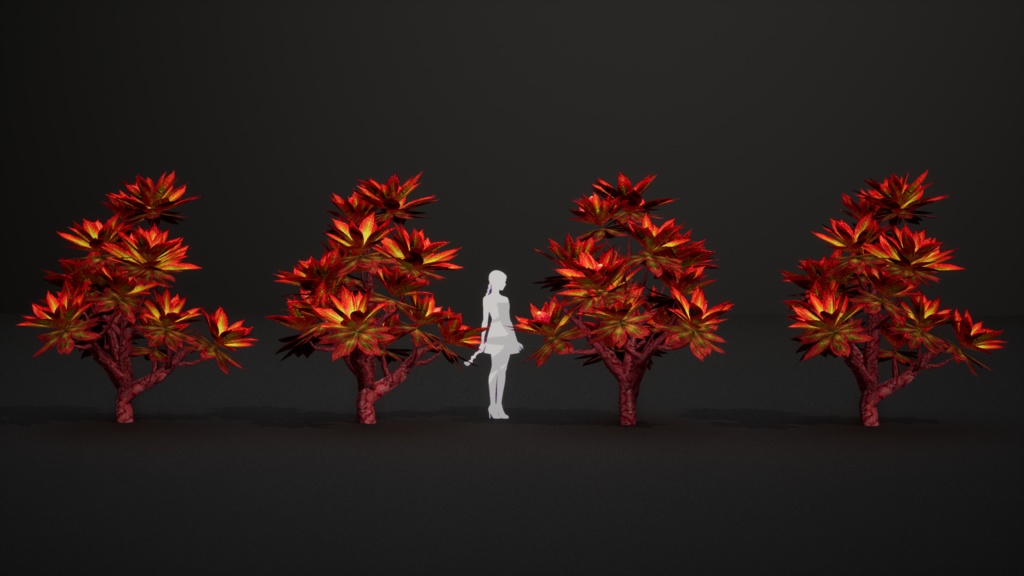 魔法の森の象徴 ジェリルダリー・レッドツリー 3Dモデル