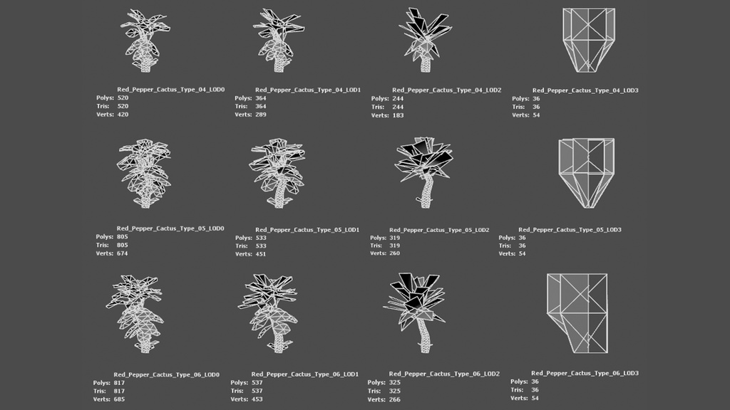 赤いピーマンのサボテン 3Dモデル
