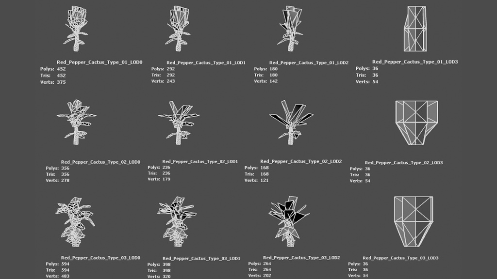 赤いピーマンのサボテン 3Dモデル