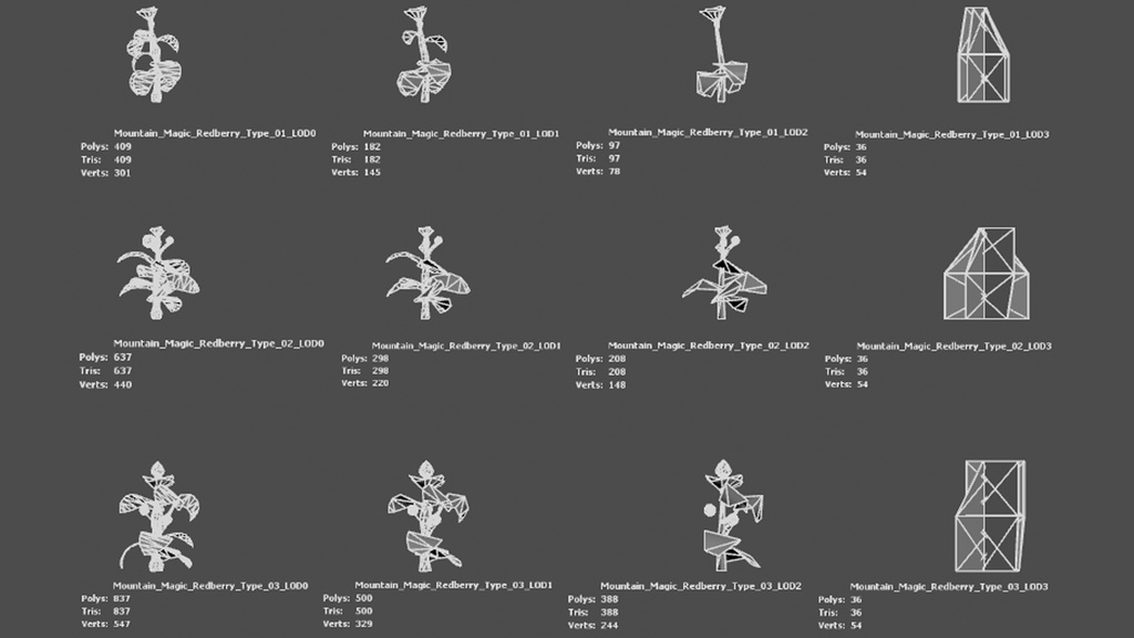山の魔法の赤い実 マウンテン・マジック・レッドベリー 3Dモデル