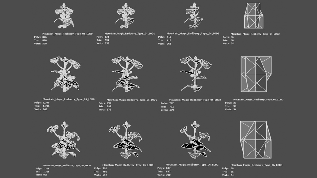山の魔法の赤い実 マウンテン・マジック・レッドベリー 3Dモデル