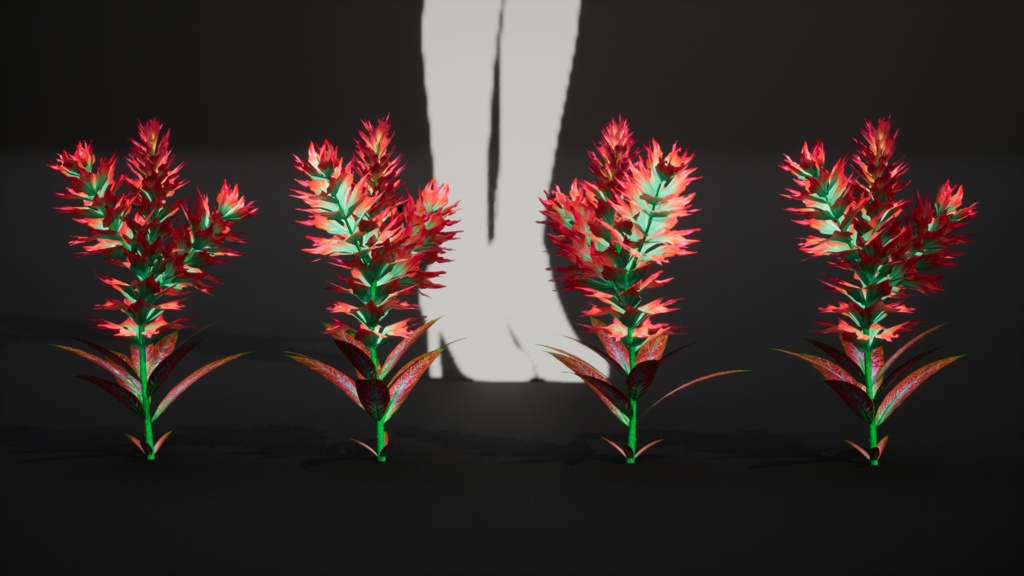 赤いトリリウム・エレクトゥム 3Dモデル