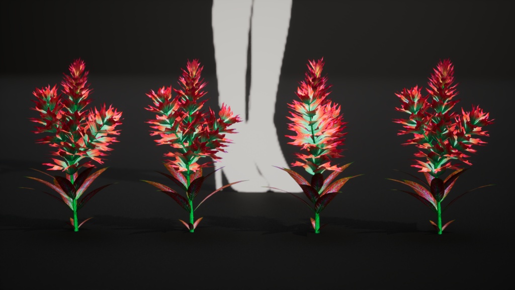 赤いトリリウム・エレクトゥム 3Dモデル