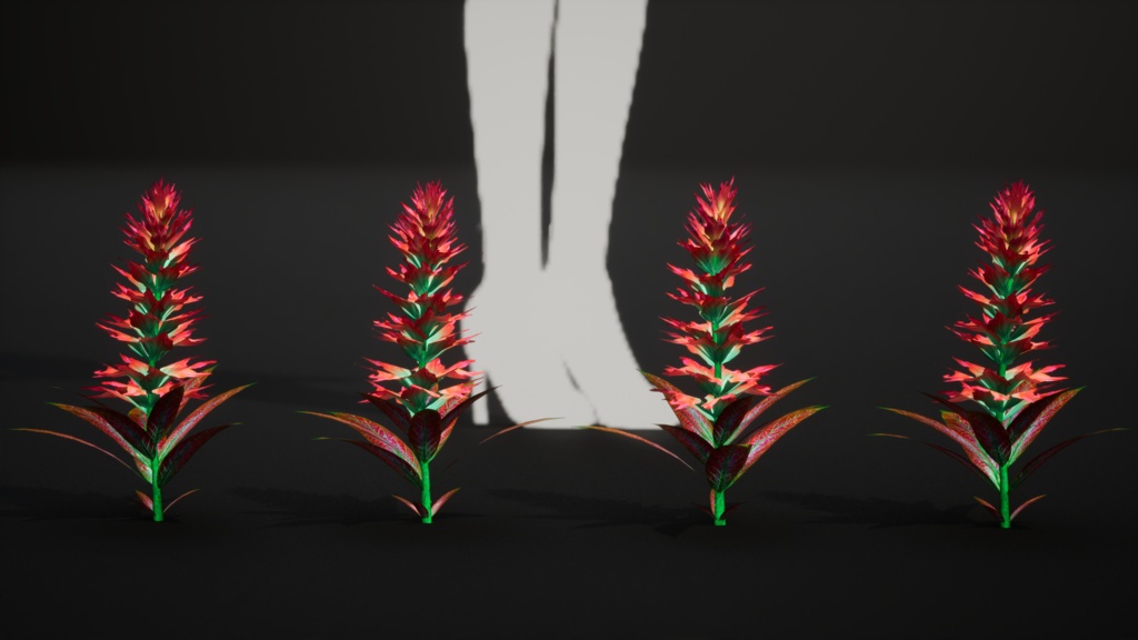 赤いトリリウム・エレクトゥム 3Dモデル