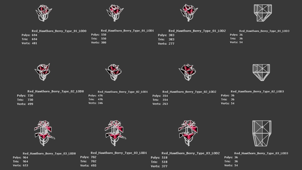 赤いサンザシの実 3Dモデル