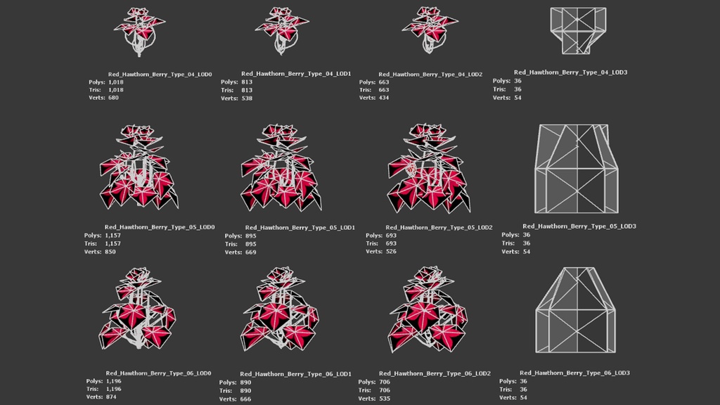 赤いサンザシの実 3Dモデル