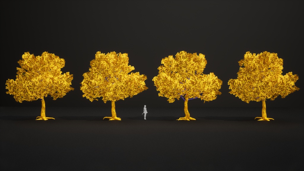 黄金の王冠の樹 ゴールデン・クラウン・ツリー 3Dモデル