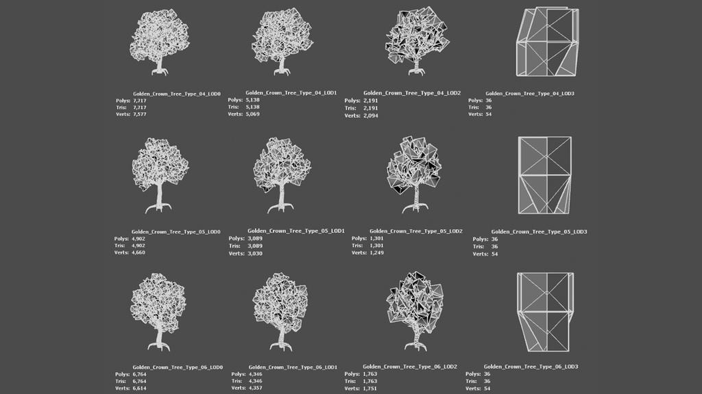 黄金の王冠の樹 ゴールデン・クラウン・ツリー 3Dモデル