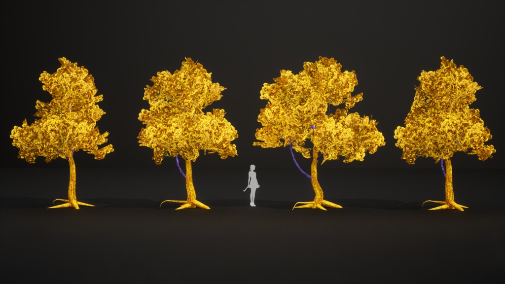 黄金の王冠の樹 ゴールデン・クラウン・ツリー 3Dモデル