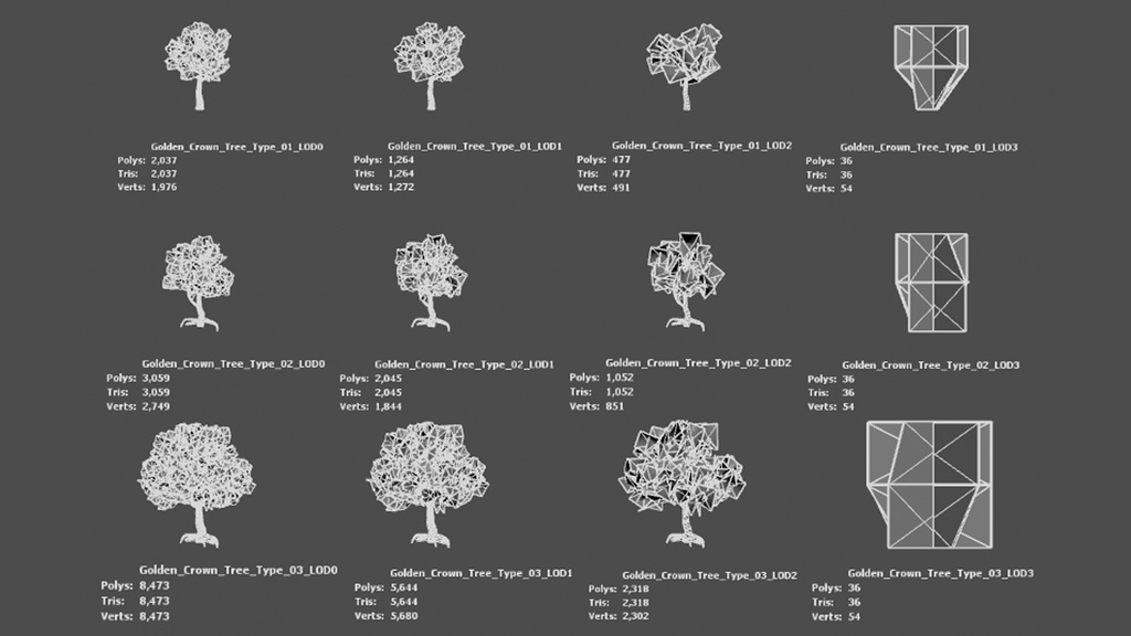黄金の王冠の樹 ゴールデン・クラウン・ツリー 3Dモデル
