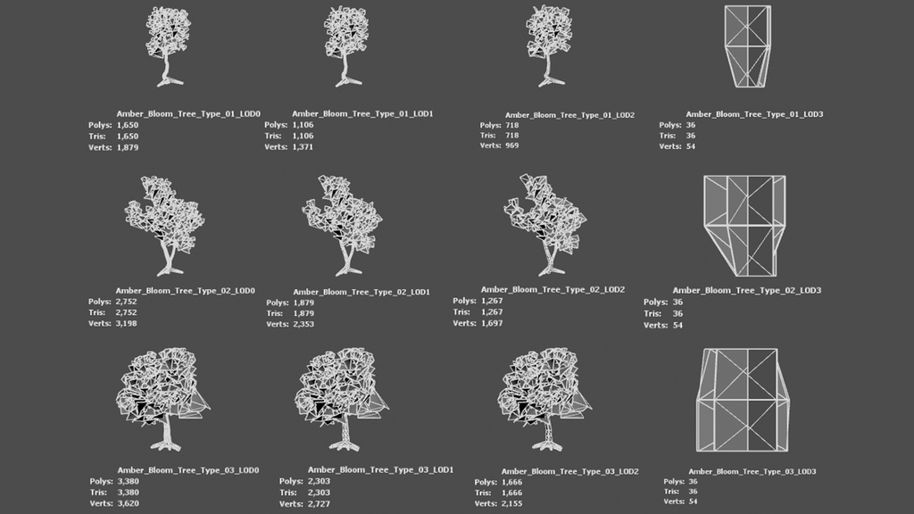 琥珀の花咲く樹 アンバー・ブルーム・ツリー 3Dモデル