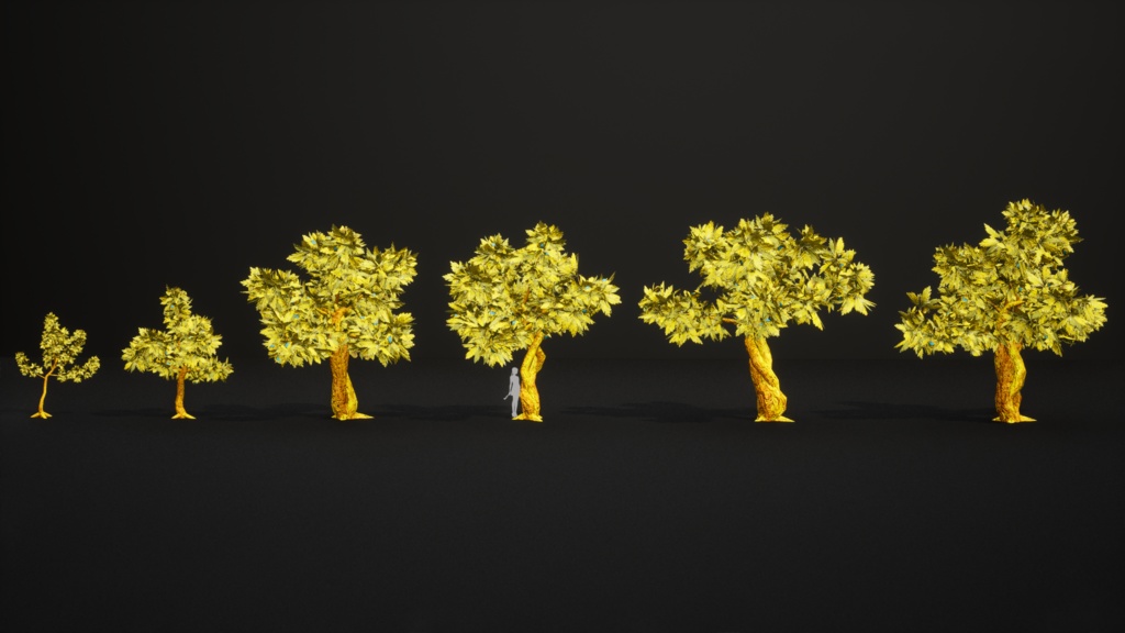 黄金の螺旋樹 ゴールデン・スパイラル・ツリー 3Dモデル
