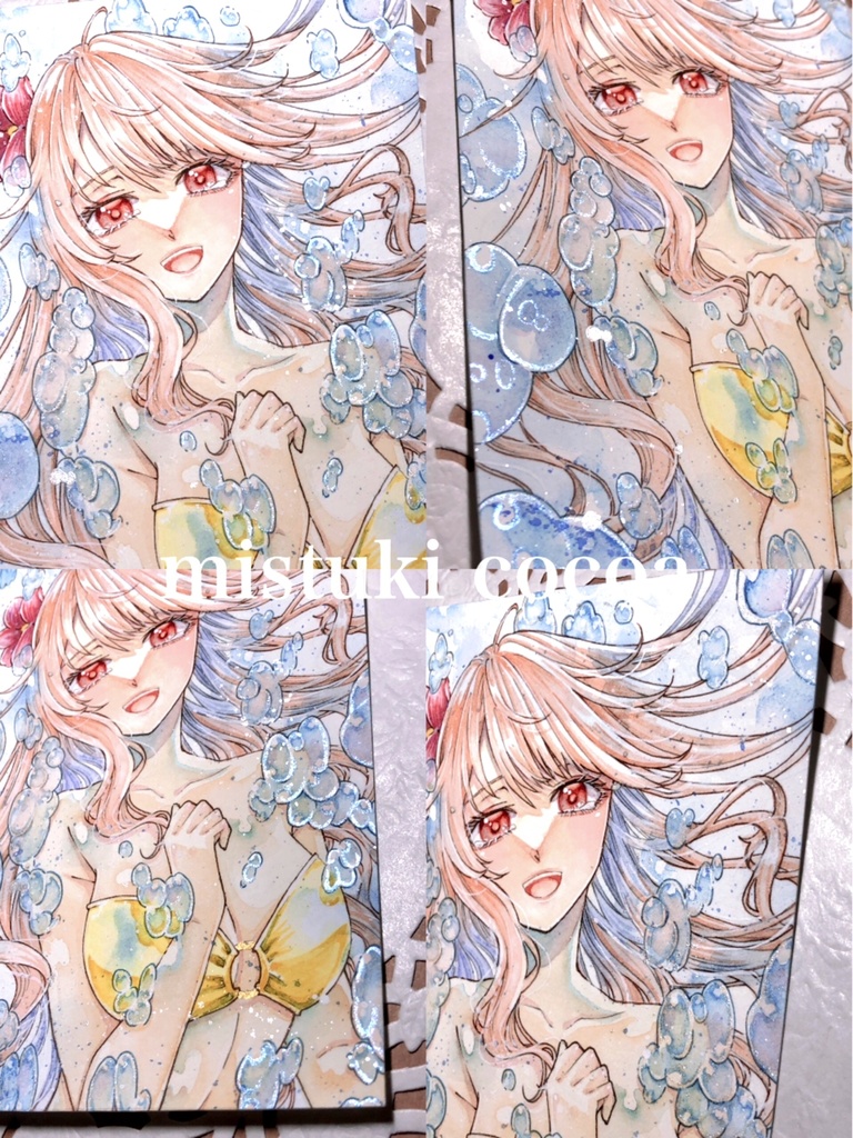 透明水彩原画】泡になる。-人魚姫- - 飲物画廊 - BOOTH
