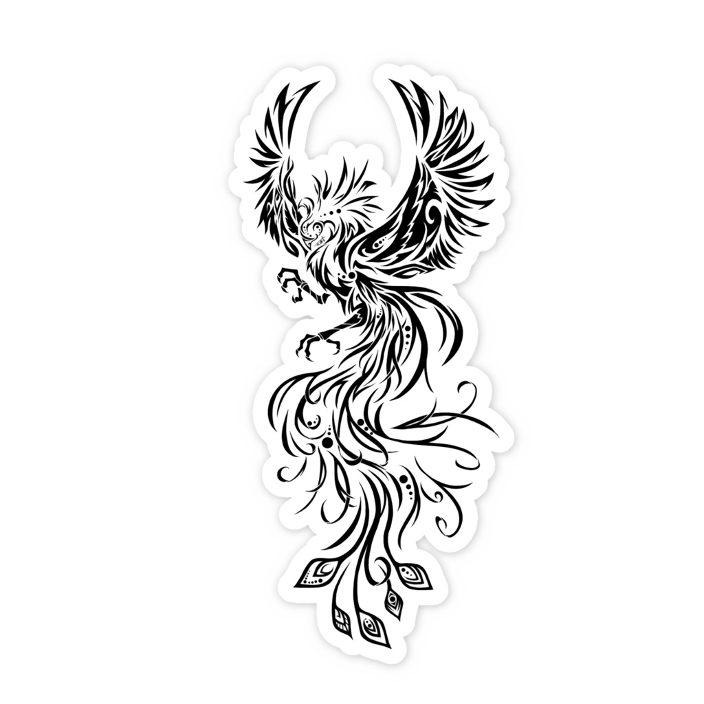 朱雀トライバル(スマホステッカー)