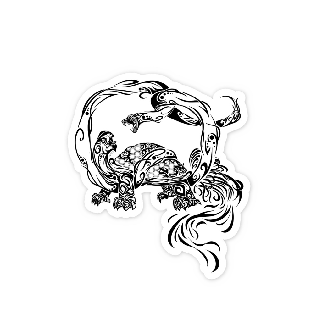 玄武トライバル(スマホステッカー)