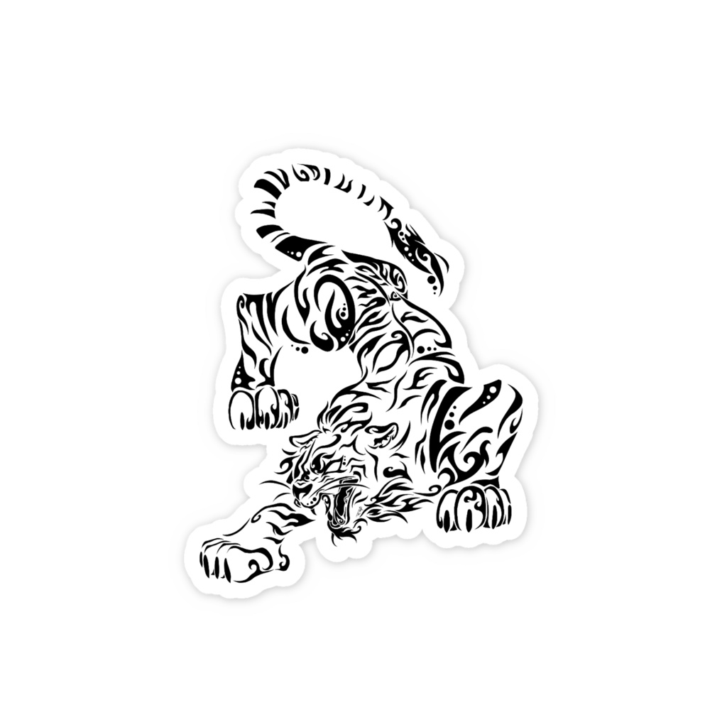 白虎トライバル(スマホステッカー)