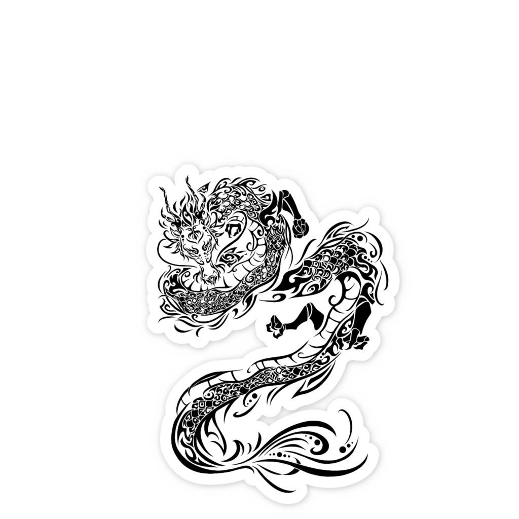 青龍 トライバル(スマホステッカー)