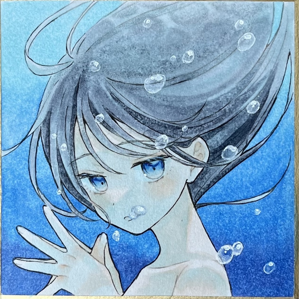 イラスト　原画　豆色紙