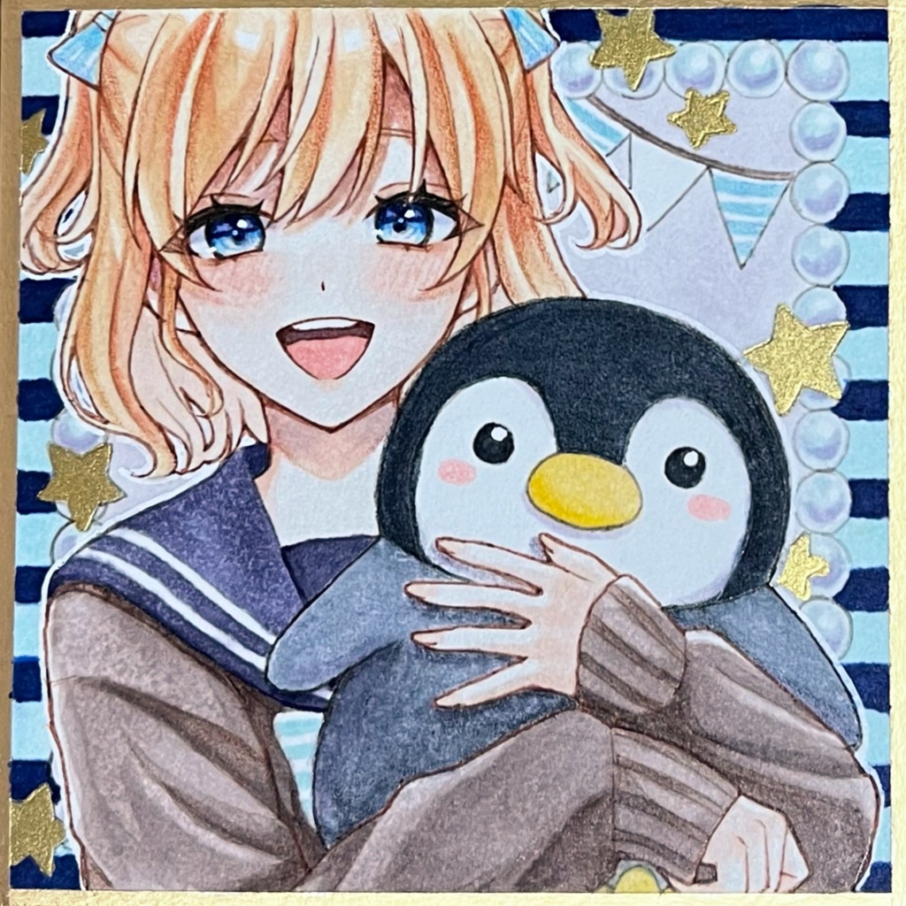 イラスト　原画　豆色紙