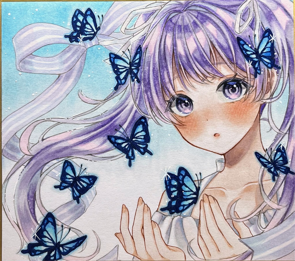 イラスト　原画　ミニ色紙
