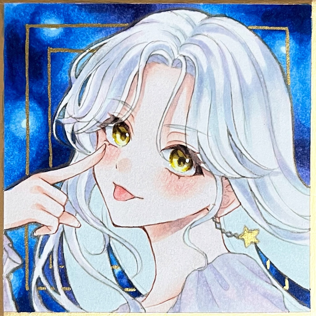 イラスト　原画　豆色紙