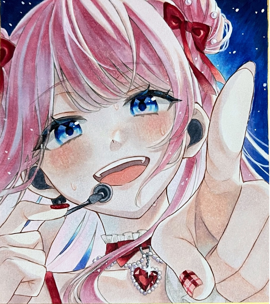 イラスト　原画　ミニ色紙