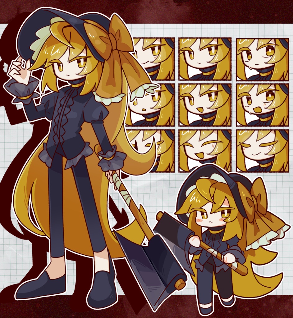 立ち絵_斧と喪服