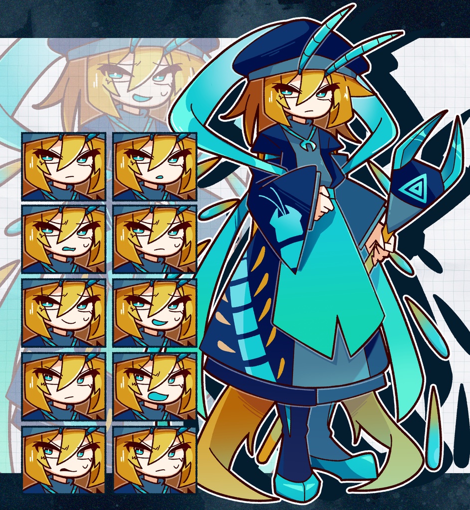 立ち絵_青いムカデ