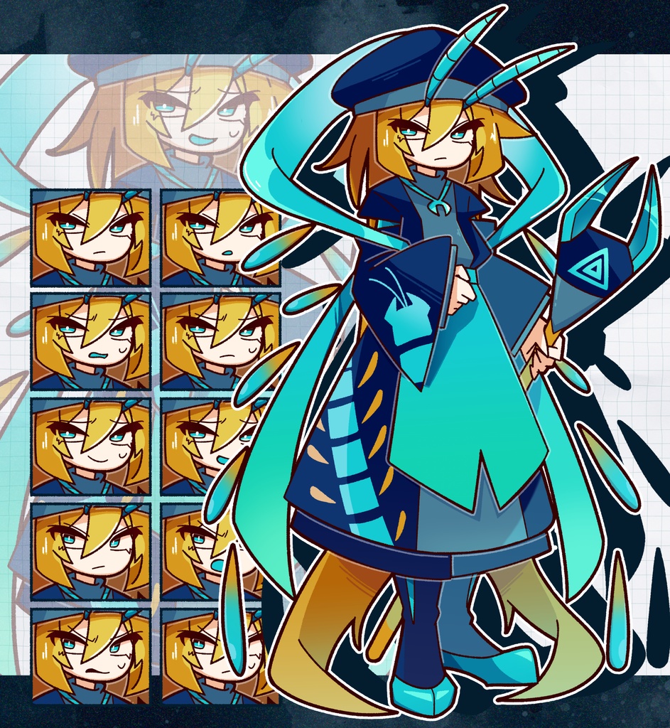 立ち絵＿青いムカデ