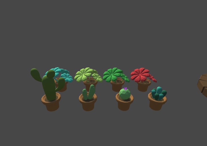 【ローポリ】植物と家具のセット