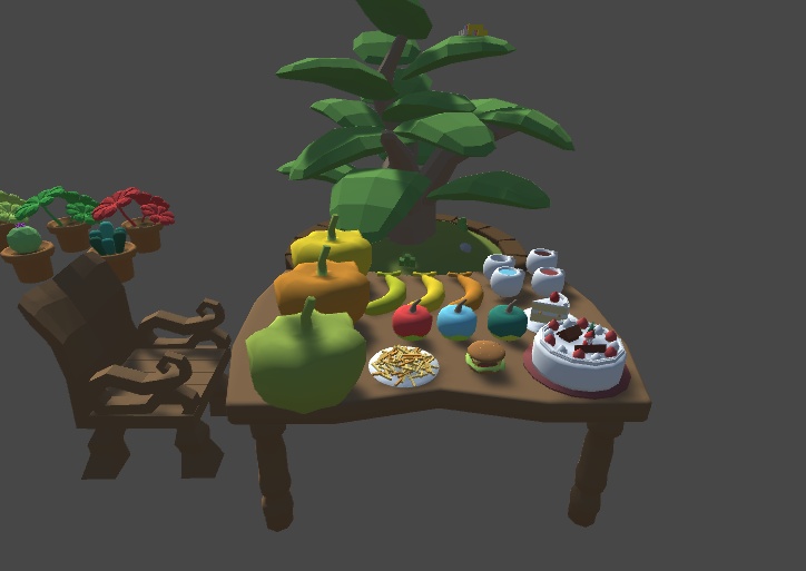 【ローポリ】植物と家具のセット