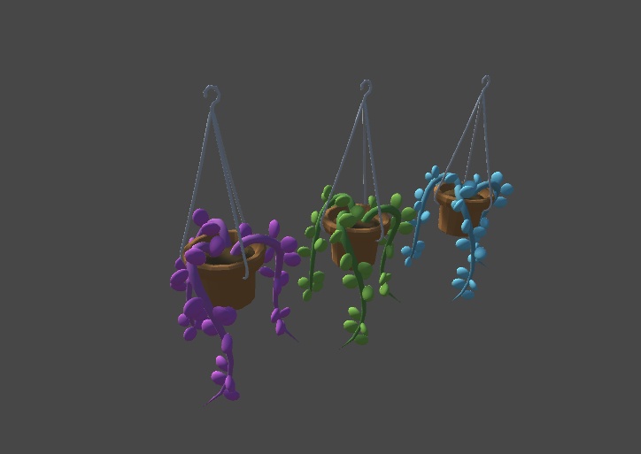 【ローポリ】植物と家具のセット