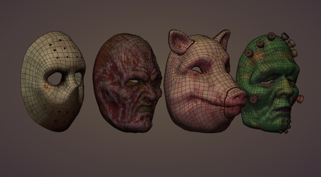 ホラーマスクセット(ホッケーマスクなど4点セット)