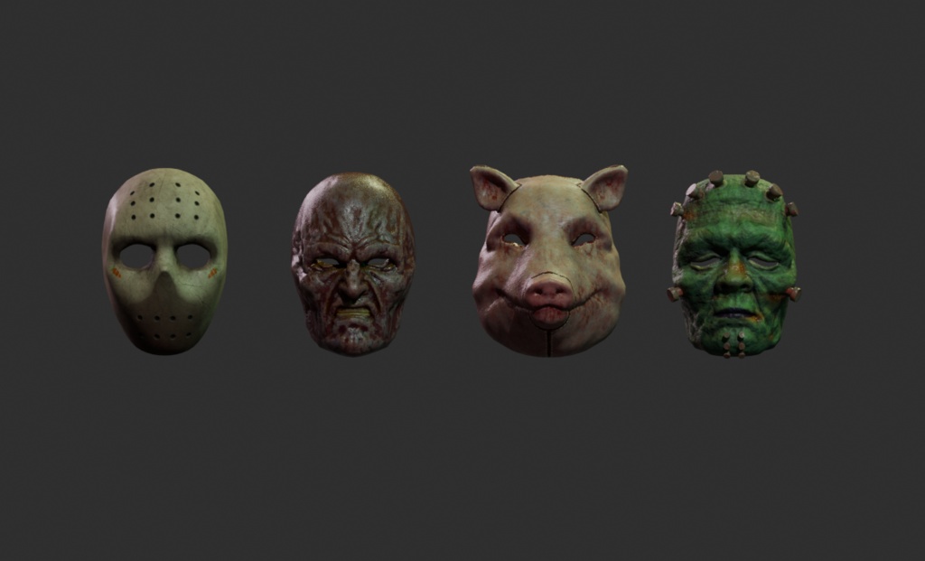 ホラーマスクセット(ホッケーマスクなど4点セット)