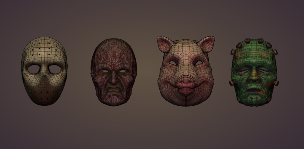 ホラーマスクセット(ホッケーマスクなど4点セット)