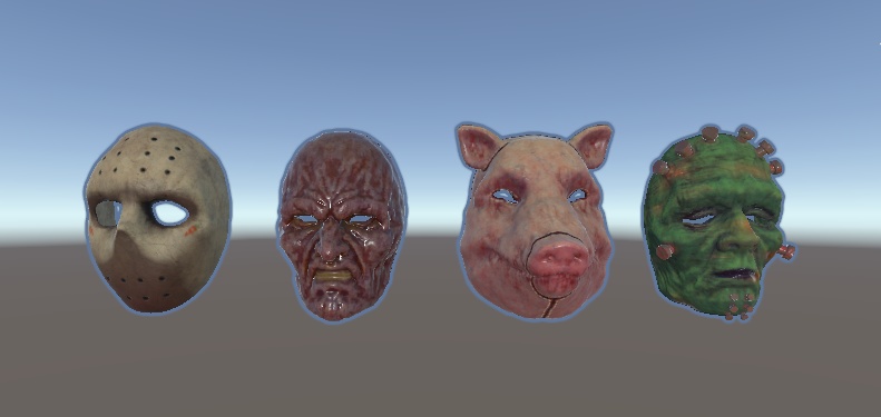 ホラーマスクセット(ホッケーマスクなど4点セット)