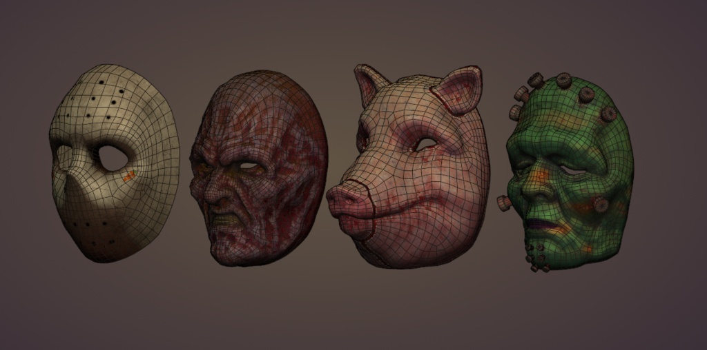 ホラーマスクセット(ホッケーマスクなど4点セット)