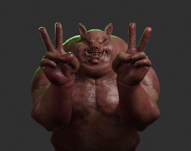 オリジナル3Dモデル オーク(豚タイプ)