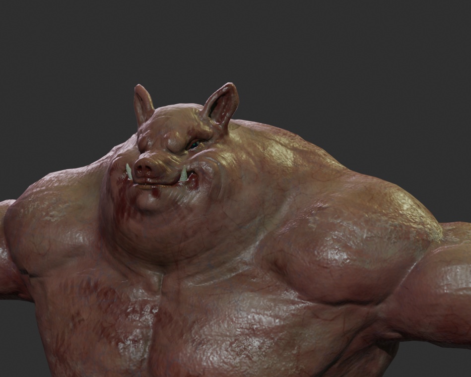 オリジナル3Dモデル オーク(豚タイプ)