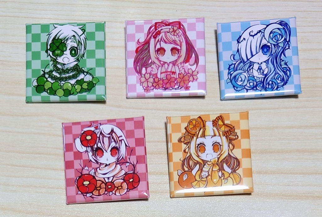 正方形缶バッジ 創作