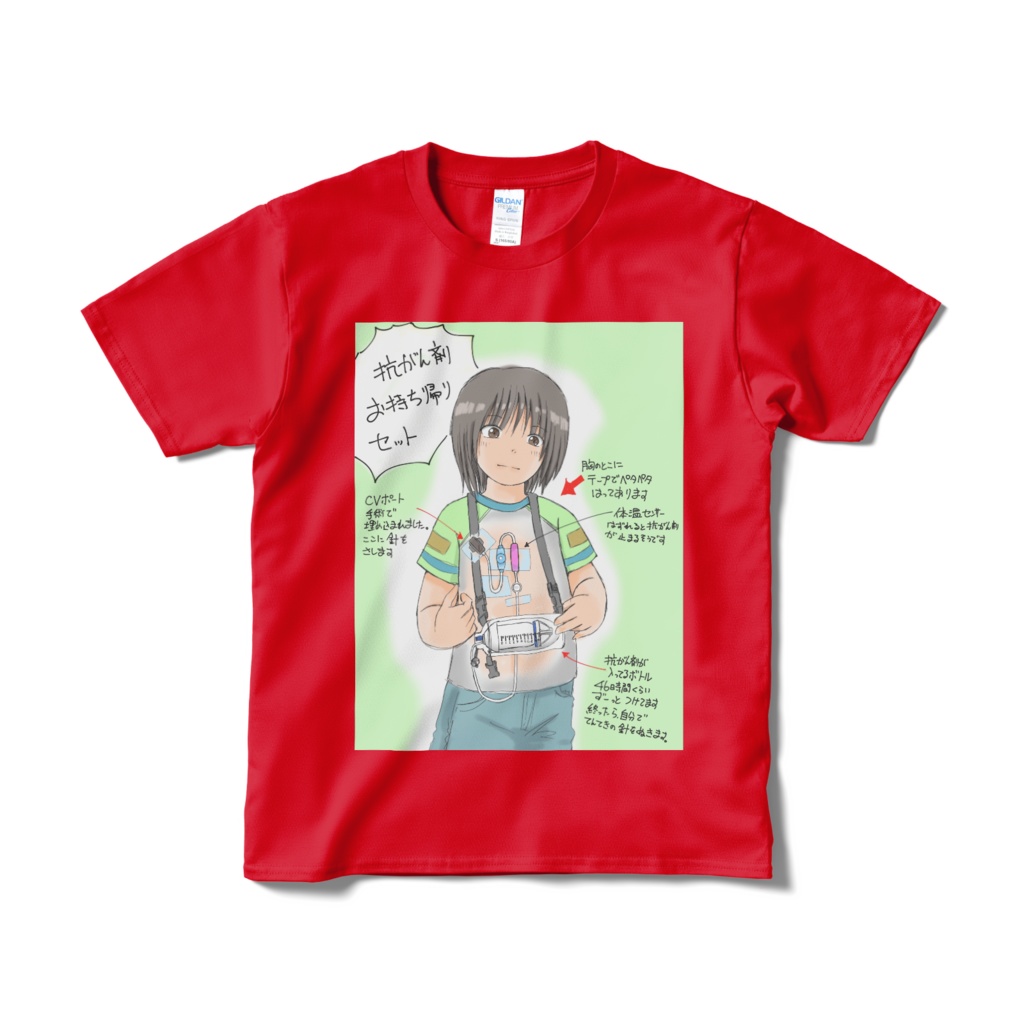 抗がん剤お持ち帰りTシャツ(赤)