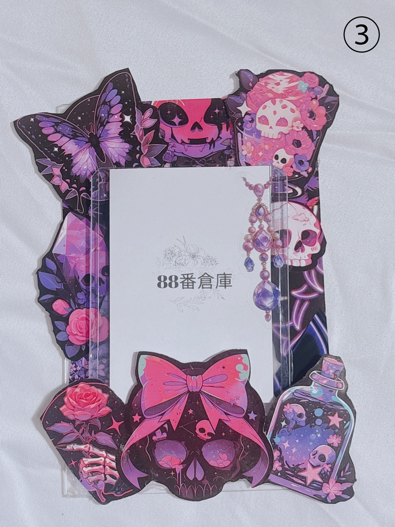 【硬質ケース】ピンク×黒どくろ