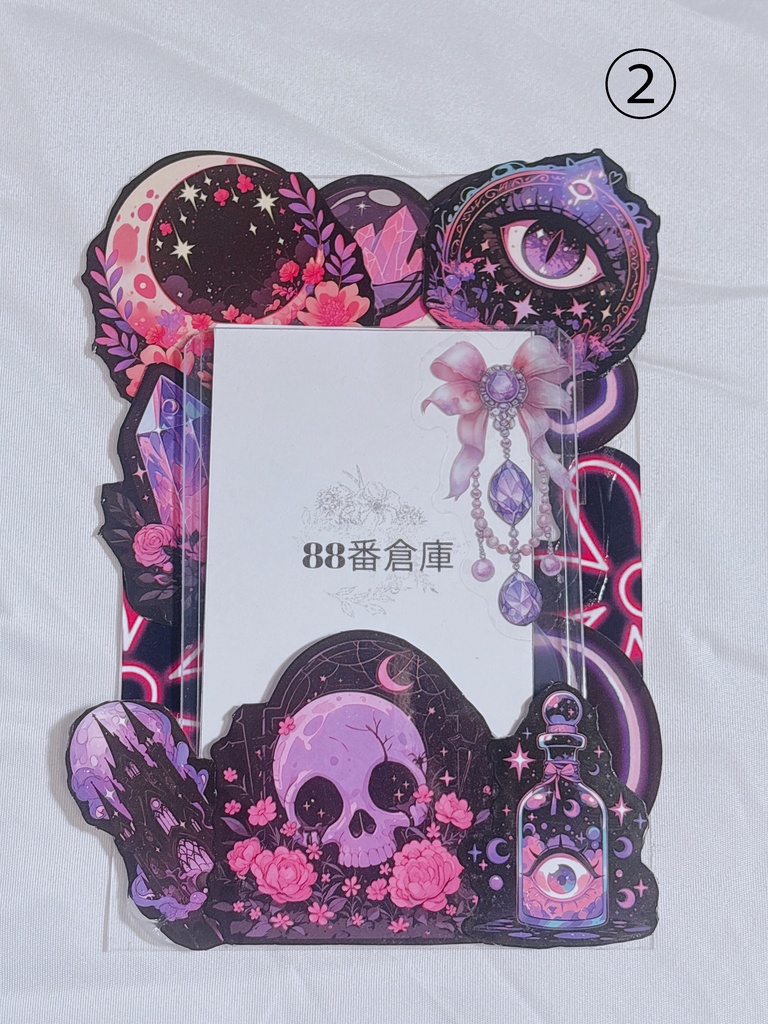 【硬質ケース】ピンク×黒どくろ